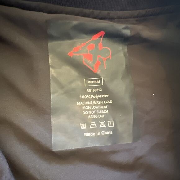 Generation Loss 4 Bomber Jacket Windbreaker Full Zip Sz M Black Red Warren James - Picture 4 of 8